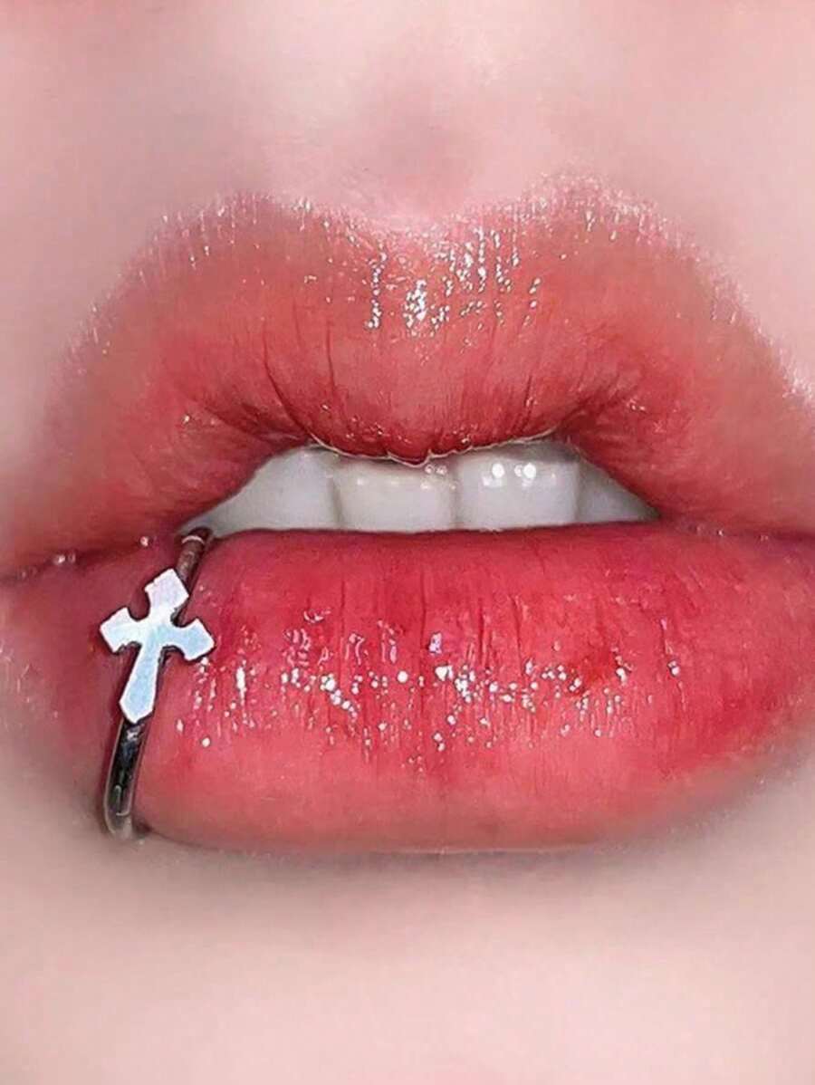 1入組銀色星星朋克風假唇環鼻環唇釘鼻環夾式口環無耳洞穿孔體飾品