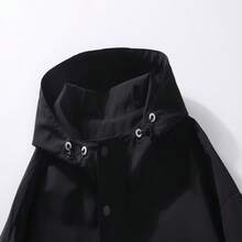 Men's Solid Color Hooded Drawstring Sports Jacket
