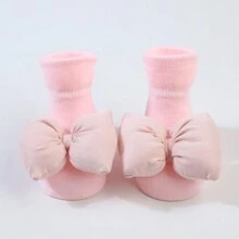 1 đôi Sơ sinh Em bé Vớ Chống trượt Nút bướm Vớ Đối với Học tập Đến - Màu Hồng baby - Xem 3