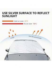 1 件銀色冬季汽車擋風玻璃遮陽罩,防風防雪鳥糞抑制,汽車前擋風玻璃保護罩 - 銀色 - 查看 6