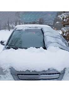 1 件銀色冬季汽車擋風玻璃遮陽罩,防風防雪鳥糞抑制,汽車前擋風玻璃保護罩 - 銀色 - 查看 2