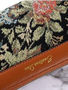 1pc Large Floral Design Portable Long Wallet, Suitable For Work, Business Travel And Commuting, Perfect As An Anniversary, Valentine's Day, Birthday, Christmas, And Thanksgiving Gift - Multicolor - View 4