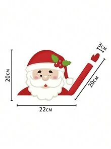 1 件聖誕老人和雪人形狀汽車鏡和門貼,聖誕裝飾