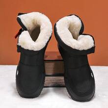 男式高筒保暖雪地靴,適用於戶外活動 - 黑色 - 查看 9