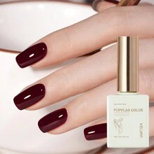1pc Deep Brown Gel Nail Polish 15ML Soak Off Glitter Gel Polish For All Seasons - Home Salon Nail Art DIY - 摩卡棕 - 查看 2