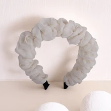 女士網狀和褶皺髮帶,時尚防滑髮箍,適合日常佩戴