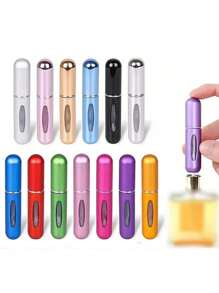1入組隨機5ML便攜香水噴霧瓶,可填充旅行噴霧器帶泵分配器,易使用和重複地可填充 - 銀色 - 查看 5
