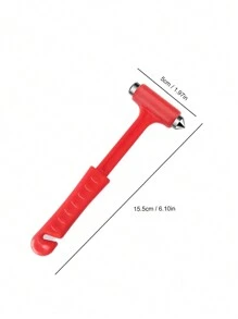 1pc/2pcs/3pcs Car Safety Hammer, Car Window Glass Breaker, Seatbelt Cutter, Car Emergency Escape Tool, Glass Breaker, Random Color - Red - View 5