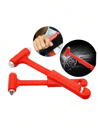 1pc/2pcs/3pcs Car Safety Hammer, Car Window Glass Breaker, Seatbelt Cutter, Car Emergency Escape Tool, Glass Breaker, Random Color