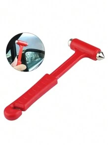 1pc/2pcs/3pcs Car Safety Hammer, Car Window Glass Breaker, Seatbelt Cutter, Car Emergency Escape Tool, Glass Breaker, Random Color - Red - View 6
