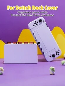 2 chiếc Ốp Bảo Vệ & Nắp Dock, Giữ 5 Thẻ Trò Chơi, Bảo Vệ Đế Khỏi Trầy Xước Và Bụi, Tương Thích Với Switch OLED/Switch NS - Màu tím - Xem 2