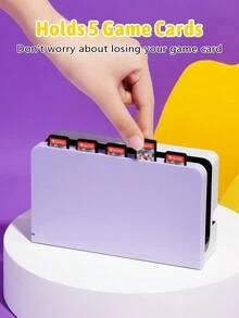 2 chiếc Ốp Bảo Vệ & Nắp Dock, Giữ 5 Thẻ Trò Chơi, Bảo Vệ Đế Khỏi Trầy Xước Và Bụi, Tương Thích Với Switch OLED/Switch NS - Màu tím - Xem 4