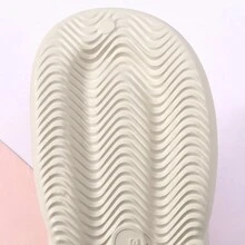 女式防滑厚底eva卡其色空心拖鞋