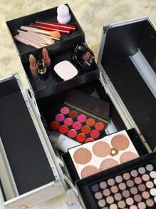 Cosmetiquera para Maquillaje | Maleta de Maquillaje Profesional | Estuche de Maquillaje, Uñas y Belleza | Neceser de Viaje o Uso Diario | Cosmetiqueras Organizadoras - Rosa - Ver 7