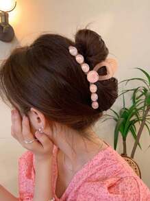 1 件女士亚克力圆球发夹，发夹适合简单的日常发型
