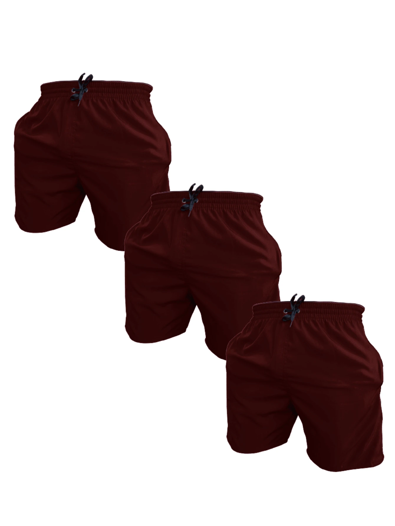 Men Shorts - 酒紅色 - 查看 1