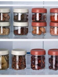 1 件透明防潮廚房收納罐 - 米色 - 查看 4