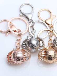 1個可打開和關閉的多層翅膀形吊墜,適用於項鍊,鑰匙扣或手提包裝飾 - 銀色 - 查看 1