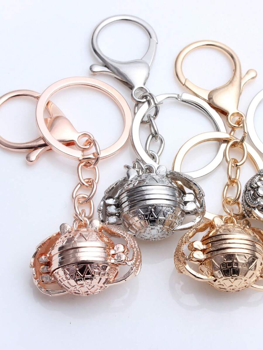 1個可打開和關閉的多層翅膀形吊墜,適用於項鍊,鑰匙扣或手提包裝飾 - 銀色 - 查看 1