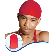 ZTZI Satin Durag Para Hombres Bandana Satinada Du Rag Seda Doo Rag - Tamaño Completo Para Ajuste Perfecto - Rojo - Ver 2