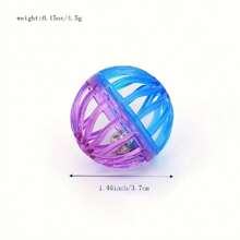 1pc Purple & Blue Hollow Interactive Cat Training Ball Toy With Bell - Purple - View 2