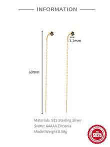 1 对时尚经典女士耳坠爪镶 925 银 18K 镀金浪漫简约 2023 年潮流精美珠宝适合周年纪念情人节 - 金色 - 查看 10