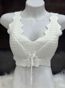 Women Knit Tops - 白色 - 查看 1