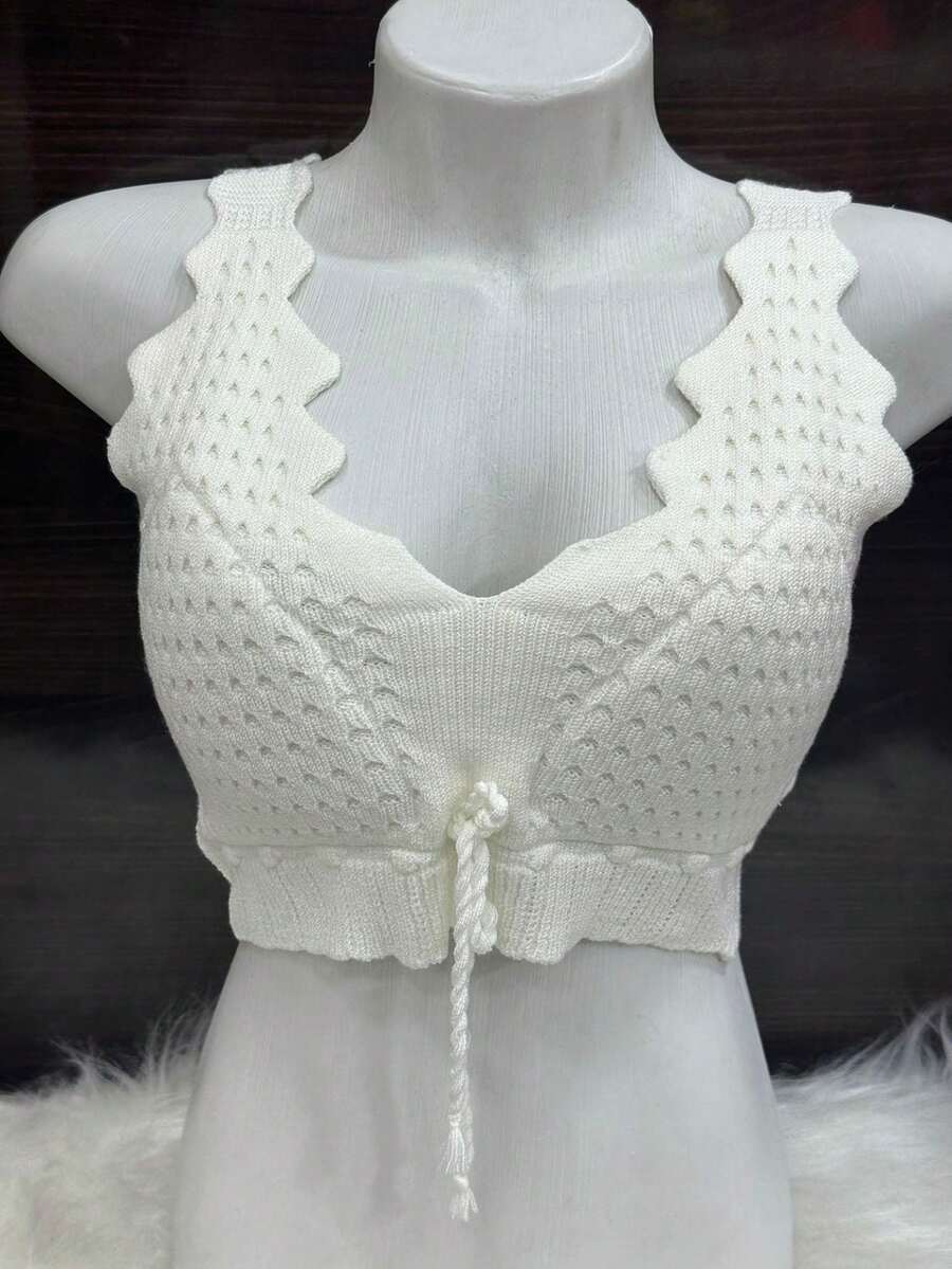 Women Knit Tops - 白色 - 查看 1