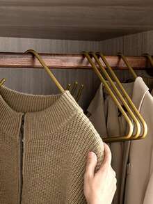 1pc Triangle Clothes Hangers Solid Trousers Organizer Coat Scarf Sling Top Drying Storage Racks Wardrobe Creative Hangers Metal - Silver - View 4