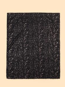 1入女性休閒辦公及戶外玫瑰金色長款圍巾,有分裂的末端 - 黑色 - 查看 2