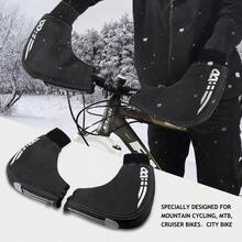 WEST BIKING 1pair Winter Thermal Cycling Gloves For Mountain Bike, Windproof, Anti-cold, Handlebar Protective Gear - Black - View 3