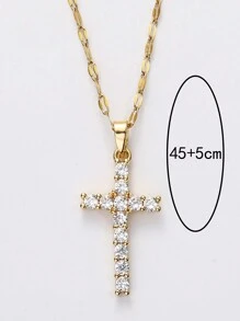 1 Máy Tính Thời Trang Nữ Đeo Chéo Mặt Dây Dropshipping Vàng Pha Lê Màu Đen Chúa Giêsu Túi Đeo Chéo Vòng Cổ Trang Sức Dành Cho Nam/Nữ bán Buôn - Vàng - Xem 2