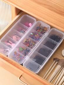 1pc Multi-Functional 5-Grid Jewelry Organizer Box For Hair Accessories, Elastic Bands, Hairpins, Hair Clips Storage