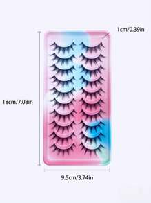 10 Pairs False Eyelashes,Slender Multi-layer 3D Crisscross Fluffy Fake Eyelashes Extension, Natural Look Soft Comfortable Lashes