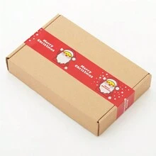 1 băng dính Giáng sinh, kích thước 48mm*120 yard, băng dính niêm phong đồ dùng văn phòng, băng dính màu đỏ, có họa tiết hoạt hình dễ thương của ông già Noel. Dùng để gói quà Giáng sinh và niêm phong hộp. - Đỏ - Xem 4