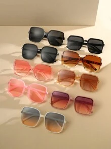 9 件套男女通用全框海滩时尚眼镜，时尚且适合日常佩戴和配饰 - 彩色 - 查看 1