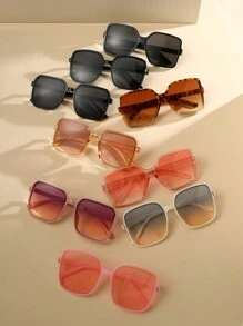 9 件套男女通用全框海滩时尚眼镜，时尚且适合日常佩戴和配饰 - 彩色 - 查看 2