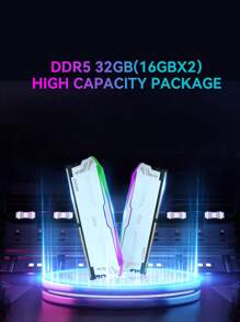 Lexar ARES RGB DDR5 RAMs 6400MHZ Gaming Overclocked Memory Stick Desktop PC Memory Kit 32GB(16G×2) Hynix Adie Particles White - White - View 5