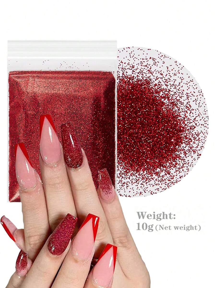 10g/Pack Manicure Glitter Powder, Ultrafine Flashing Gold Sparkle 0.2mm ...