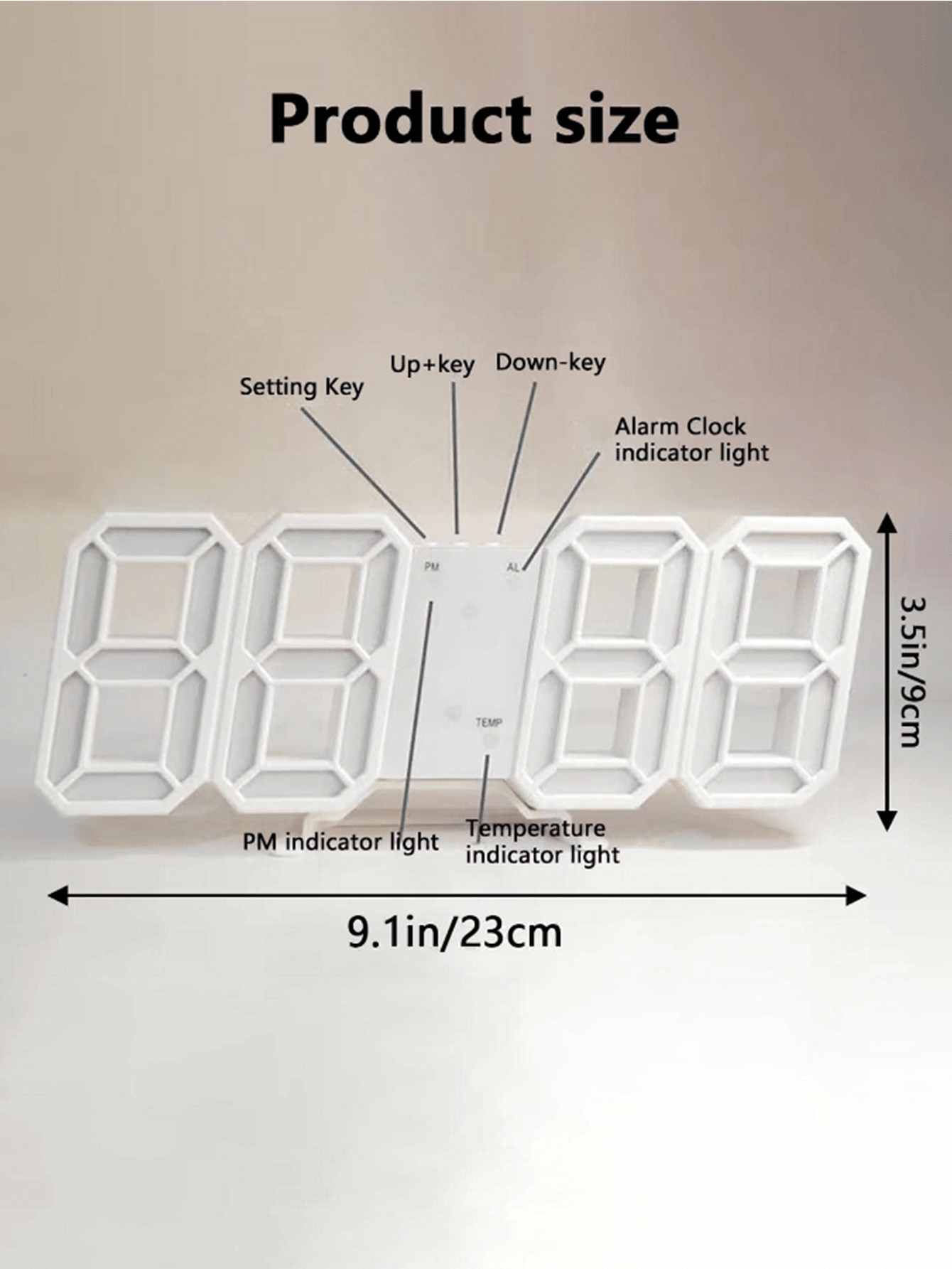 1pc LED 3D Digital Clock Creative Lightsensitive Led Table/Wall Clock