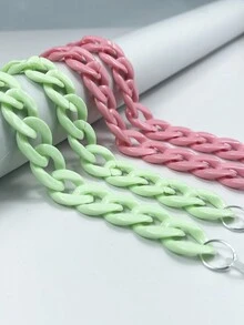 LNFCXI 2入組時尚淺綠紅色亞克力眼鏡鏈女士男士適用 - 彩色 - 查看 2