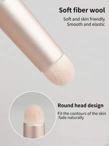 2pcs Portable Lip Brush With Cap, Round Head Lipstick Brush, Mini Short Handle Cosmetic Brush For Travel, Professional Contour Brush - Multicolor - View 4