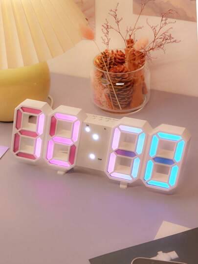 1pc Digital Clock With Temperature Display, Tabletop Or Wall Mountable Clock
