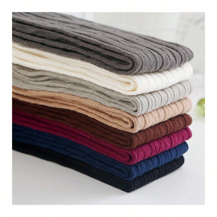 女士超過膝襪時尚女性性感絲襪保暖長筒編織大腿高灰色卡其藍色黑色 - 卡其色 - 查看 8