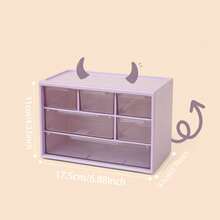 1 Miếng Hộp đựng có ngăn kéo , Dễ thương Đồ trang sức & Kính áp tròng Hộp đựng Đối với Bàn - Màu tím - Xem 2