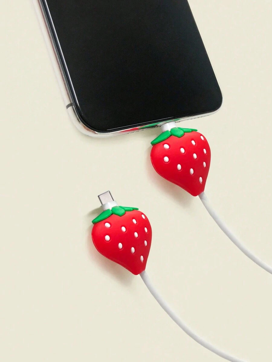 2 miếng bảo vệ cáp dữ liệu, tương thích với cáp sạc Apple để tránh uốn cong và quấn bộ bảo vệ bộ sạc - Đỏ - Xem 1