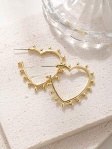1 Pair Of Fashionable And Simple Colorful Geometric Love Metal Earrings Suitable For Daily Wear By Women - Love - View 5