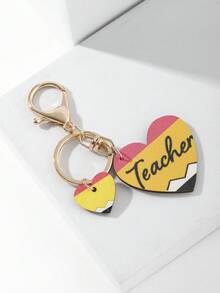 新品可愛鑰匙扣DIY手工製作老師信函彩虹木板彩色流蘇鑰匙扣，適用於Apple、筆、書木質鑰匙飾品，適用於創意禮品、節日、手機和汽車裝飾的理想禮物 - 彩色 - 查看 3