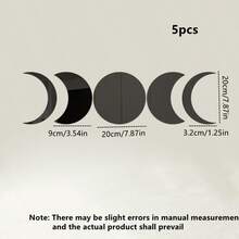 5 Piezas De Stickers Decorativos De Espejo De Combinación Lunar Y Circular De Acrílico - Plateado - Ver 3