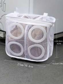 1個防變形鞋洗工具，鞋洗袋，洗衣機保養袋，家庭懶人洗鞋袋，可機洗襪子鞋子內衣洗衣袋網袋 - 白色 - 查看 2